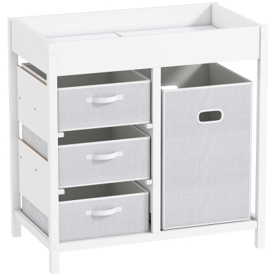 AIYAPLAY Baby Changing Unit 4-Drawer with Mat White