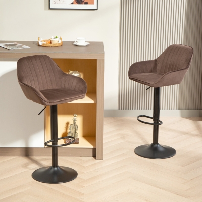 HOMCOM Sgabelli da Bar 50.5x50x107 cm Marrone