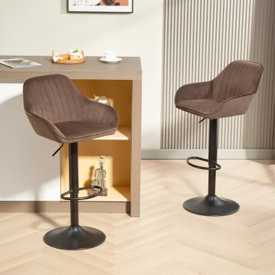 HOMCOM Sgabelli da Bar 50.5x50x107 cm Marrone
