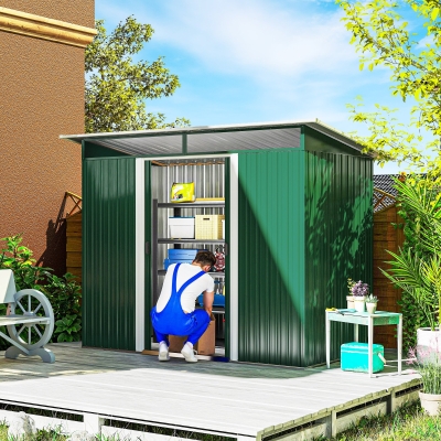 Outsunny Metal Garden Storage Shed 8.5x4ft with Doors