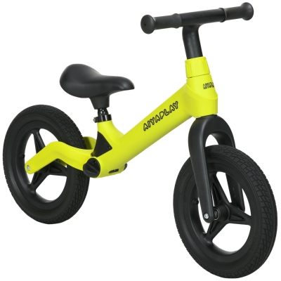 AIYAPLAY Balance Bike Adjustable Seat PU Wheels Green