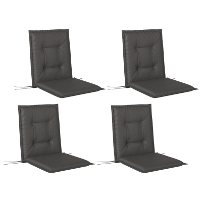 Outsunny Set of 4 Tufted Garden Chair Cushions Charcoal Grey