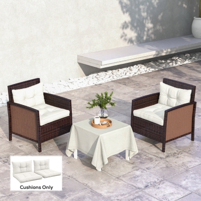Outsunny Patio Chair Cushions Set 2-Piece White