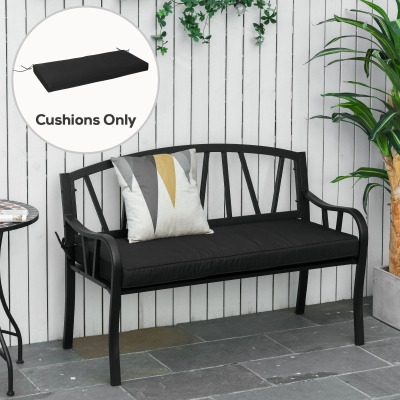 Outsunny 2-Seater Garden Bench Cushion 120x50cm Black