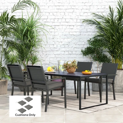 Outsunny 4-Piece Patio Chair Cushions Set Charcoal Grey