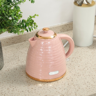 HOMCOM 3kW Rapid Boil Kettle Honeycomb Pink