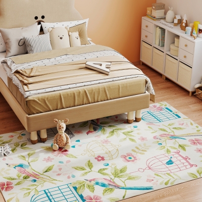 HOMCOM Tapis Camping Polyester Antidérapant Multicolore