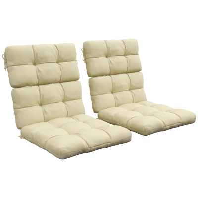 Outsunny 2-Piece Garden Chair Cushion Set with Backrest Beige