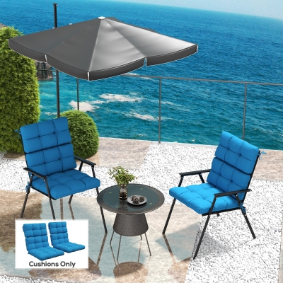 Outsunny Garden Chair Cushion Set with Backrest Blue