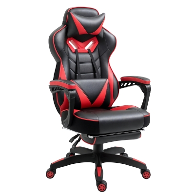 Vinsetto Gaming Chair Red PU Leather with Lumbar Support