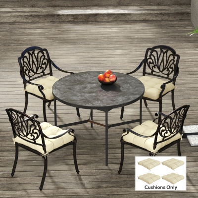 Outsunny 4-Piece Patio Chair Cushions Set Beige