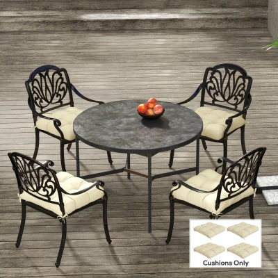 Outsunny 4-Piece Patio Chair Cushions Set Beige