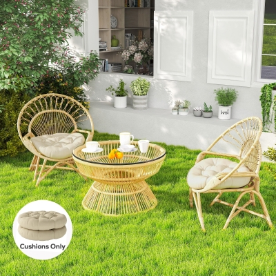 Outsunny 2-Piece Patio Chair Cushions Set Beige