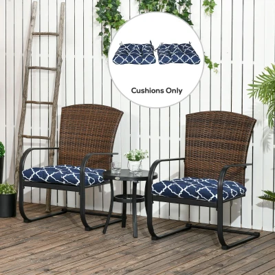 Outsunny Outdoor Seat Cushions Set of Two Blue/White