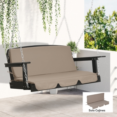 Outsunny Cojín para Balancín de 2 Piezas Cojín de Asiento y Respaldo para Jardín Terraza Exterior130x45x5 cm  Marrón