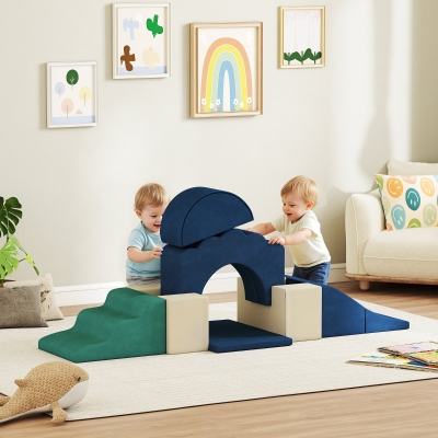 AIYAPLAY Blocs de Mousse Enfants Psychomotricité Bleu