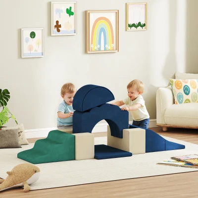 AIYAPLAY Blocs de Mousse Enfants Psychomotricité Bleu