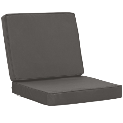 Outsunny Set of 2 Garden Seat and Back Cushion Set - Replacement Cushions for Outdoor Furniture, Including Seat and Back Cushion, Dark Grey