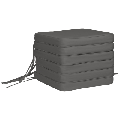 Outsunny Chair Cushion Set of 6 Grey 42x42x5cm