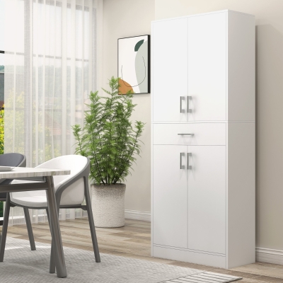 HOMCOM Credenza da cucina 70.8x34x180cm Bianco