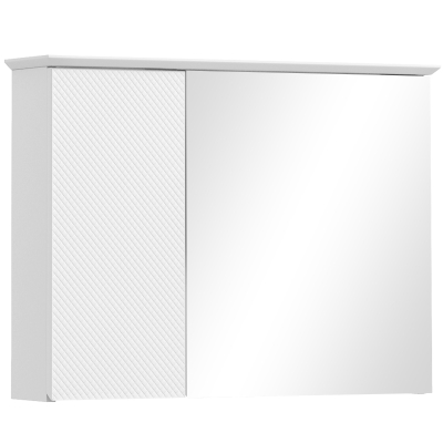 HOMCOM Armario con Espejo para Baño con Estante Ajustable Mueble para Baño Estilo Moderno 65x15x49 cm Blanco