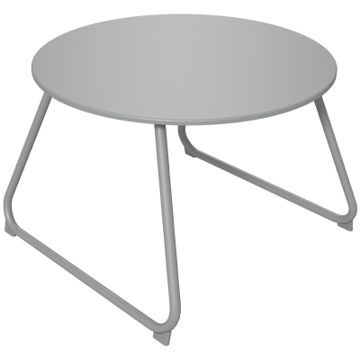 Outsunny Table Basse Jardin Ronde Métal Gris Ø60cm Antidérapant