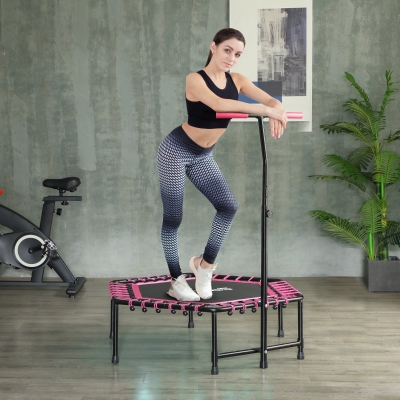 SPORTNOW 45" Bungee Rebounder Trampoline Adjustable Pink