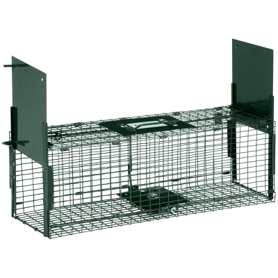 Outsunny Humane Rat Trap Double Doors 60x18x20cm Green