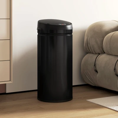 HOMCOM Poubelle Sensorielle 42L Acier Inox Cuisine Hygiénique
