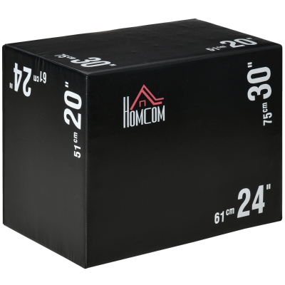 HOMCOM Plyo box 75cm x 51cm x 61cm Nero