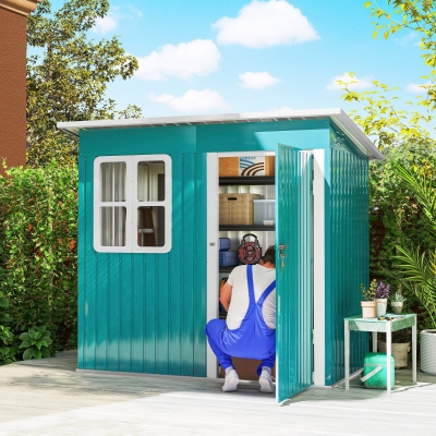 Garden Storage Shed 211W x 133D x 173/190Hcm Green