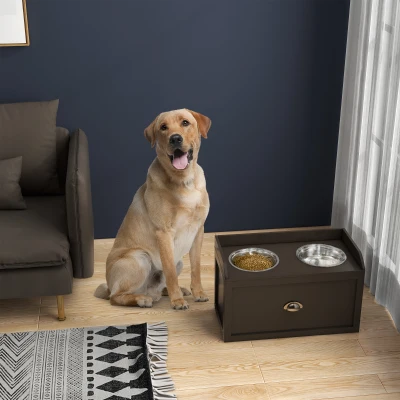 PawHut Ciotola per cani 60cm x 30cm x 36cm Marrone