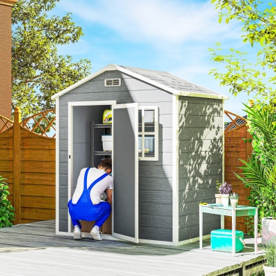 Garden Storage Shed 182W x 121D x 200Hcm Grey