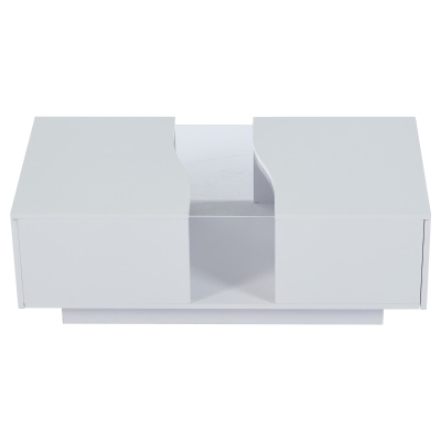 Modern Coffee Table with 2 Storage Drawers, White