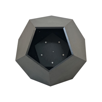 Cuccia per gatti poligonale con venatura del legno, tavolino da divano, 66x66x53 cm, Nero marrone
