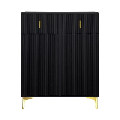 Elegant Sideboard with Adjustable Shelves, Black