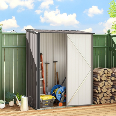 Garden Storage Shed 161.5cm x 94.5cm x 196cm Light Grey
