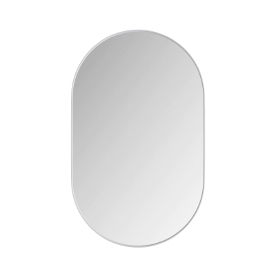 Armadio a specchio ovale da parete, Bianco