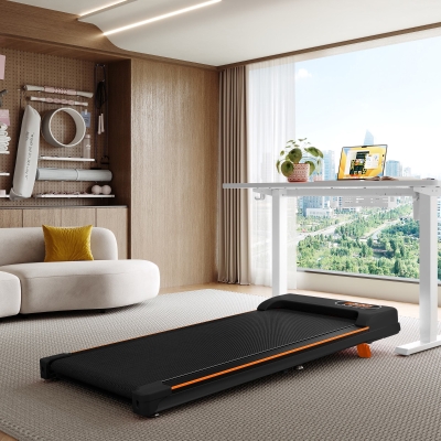 Folding Under Desk Treadmill with Adjustable Incline, Black