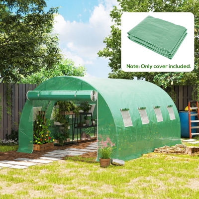 Outsunny Greenhouse Replacement PE Cover 4x3x2m Green