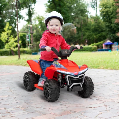 AIYAPLAY Quad eléctrico infantil 6V coche eléctrico para niños velocidad de 2,5 km/h para niños de 18-36 meses 71x40,5x45 cm Rojo