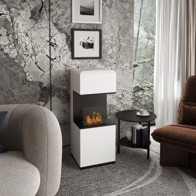 HOMCOM Chimenea de bioetanol de sobre pies con quemador 1,2L, aproximadamente 3H de duración de combustión, cobertura 20 a 25 m²