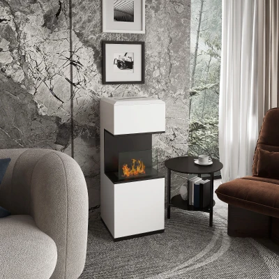 HOMCOM Chimenea de bioetanol de sobre pies con quemador 1,2L, aproximadamente 3H de duración de combustión, cobertura 20 a 25 m²