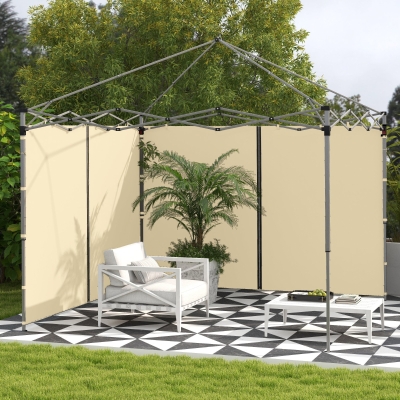 Outsunny Parois latérales de Rechange Barnum paneles laterales para cenador 3 x 3 o 3 x 6 m 2 piezas beige