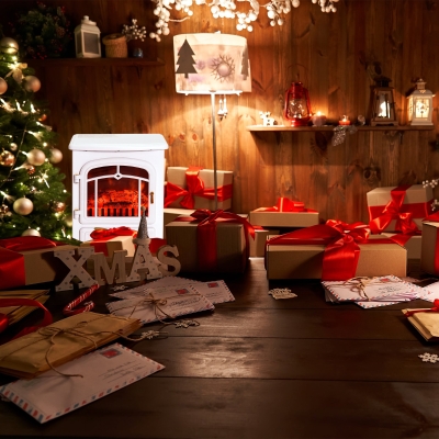 HOMCOM Chimenea Eléctrica Estufa de leña Efecto Llama 950/1850W Protección Contra Sobrecalentamiento Blanco 41,5 x 28 x 54,8 cm