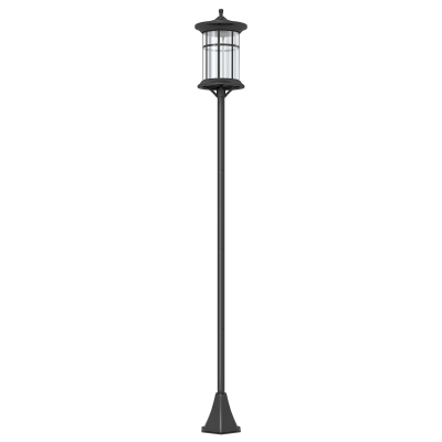 Outsunny Farol de pie solar exterior de jardín con lámpara LED 23,5x23,5x184 cm Negro
