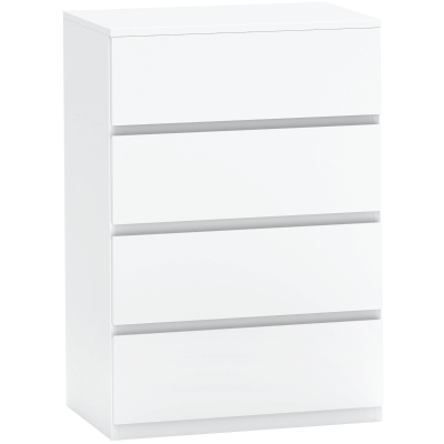 HOMCOM Cómoda aparador, cómoda de 4 cajones, 55x33x80 cm, Blanco