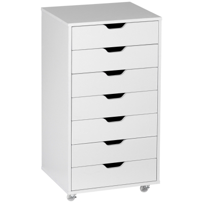 Vinsetto Archivador de oficina con ruedas meuble rangement bureau con 7 cajones organizador para documentos, formato A4 or letras