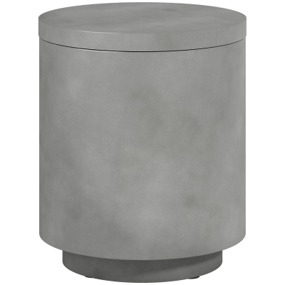 HOMCOM Mesa de Exterior, Mesa Auxiliar con Enfriador, Cubo de Hielo, Gris Claro