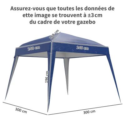 Outsunny Tela de repuesto para cenador plegable tela de cenador protección solar UPF50+, Tela incluida únicamente, azul oscuro